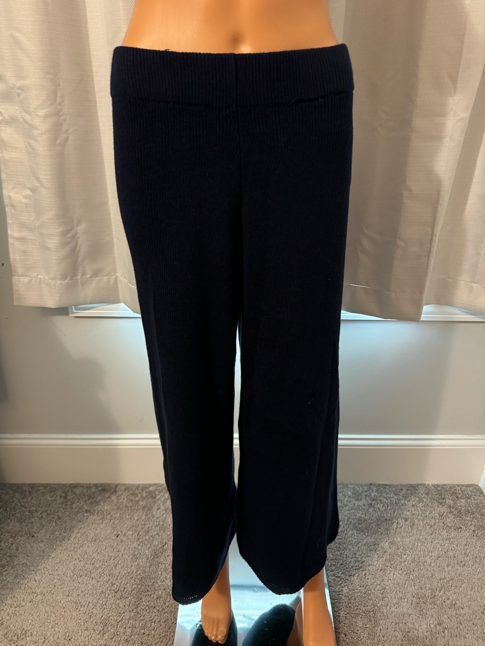 Cool Sincerely Jules size L navy blue pull on wide leg sweater pants new